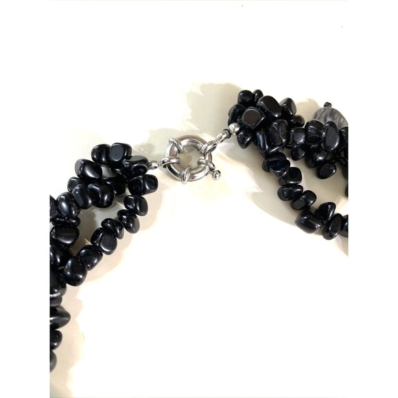 Multi Strand Onyx Necklace Gemstone Jewelry - Picture 7 of 13